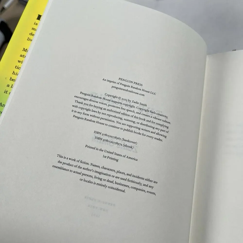 Signed‎ Zadie Smith The Fraud 1st Edition Hardcover Book 2023 Penguin Press